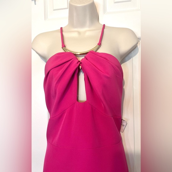 Halston ADRINA DRESS IN STRETCH CREPE, Color Magenta, Size 14 - Picture 4 of 9